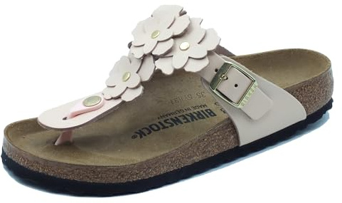 Birkenstock 1029287 Gizeh Flower Embellishment Light Rose Infradito per Donna in Pelle (Taglia 38)