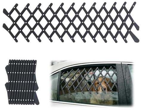 Szjinbao Car Truck Window Pet Gate, Extendable Car Window Dog Puppy Ventilation Grill Mesh Vent Security Lattice Telescopic Fence for Trucks SUV Pet Safety Protection Summer Air Ventilation
