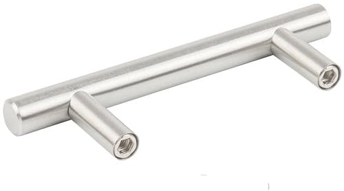 TRIXES Pack of 20 Stainless Steel 100mm Wide Cabinet Door Drawer T-Bar Handles 64mm Centres