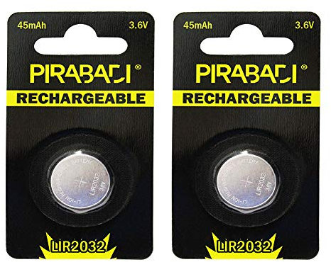 Lot DE 2 ACCU Pile Bouton Rechargeable LIR2032 3.6V LL-lON Coin Battery LIR 2032 Batterie - REMPLACENT Les Piles CR2032 Non Rechargeable