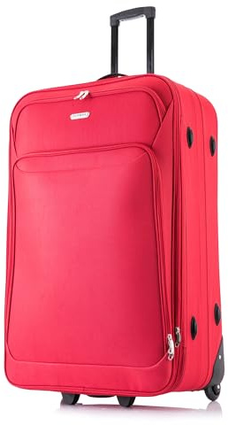 FLYMAX 29 Large Suitcase Lightweight Luggage Expandable Hold Check in Travel Bag on Wheels RED 90L