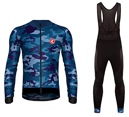UGLY FROG Neueste Winter Radtrikot Set Thermo Fahrradhose Lang + Thermo Fahrradtrikot Langarm Pro/Windstopper/Atmungsaktiv/Winddicht FLNX08