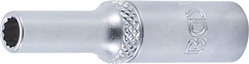 BGS 10704 | Steckschlüssel-Einsatz Zwölfkant, tief | 6,3 mm (1/4) | SW 5 mm | CV-Stahl | Stecknuss | Nuss