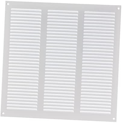 300x300mm Rejilla de Ventilación con Mosquitera - Rejillas de Aireación Metálicas - Acero, Blanco