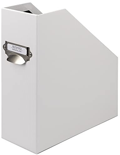 Rössler Papier 1318452091 - S.O.H.O. Stehsammler für DIN A4, mit Griff und beschriftbarem Einsteckschild, 11,5 x 26 x 31,5 cm, special edition white, 1 Stück