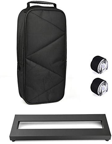 Pedalboard für Gitarre, Bass, Effektpedal, kleines Mini-Pedalboard mit Tragetasche, 2 Stück Pedalboard Klebeband 38,1 x 12,7 cm