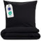 Blumtal Housse de Couette 200x200 cm + 2X taie d'oreiller 65x65 cm - Parure de lit 200x200 certifié Oeko-TEX - Couleur Noir