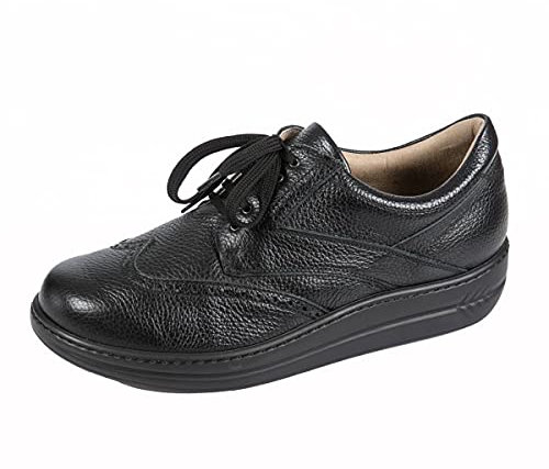 LIROMED 615 Schwarz - Bequemschuh - Herrenschuhe Prophylaxe Diabetiker, Schwarz, Leder, Gr. 46 EU