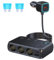 9 en 1 Cargador Mechero Coche, 171W Adaptador Mechero Coche a Enchufe con 3 Ranuras y 4 Puertos USB + Doble PD, con Interruptor Independiente, Pantalla de Voltaje LED