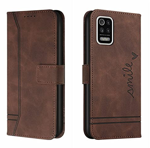 QIWEIQING Kompatibel mit Handyhülle für LG K52 5G Handy Hülle, LG K52 5G / K42 / K62 Hülle Leder Handytasche für LG K52 5G / K42 / K62 Klapphülle Tasche, Brown HX