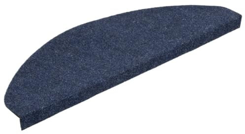 vidaXL Stufenmatten 15 STK., Treppenmatten für Treppenstufen, Treppenteppich Selbstklebend, Treppenstufenmatte Treppenschutz, 65x22,5x3,5cm Blau