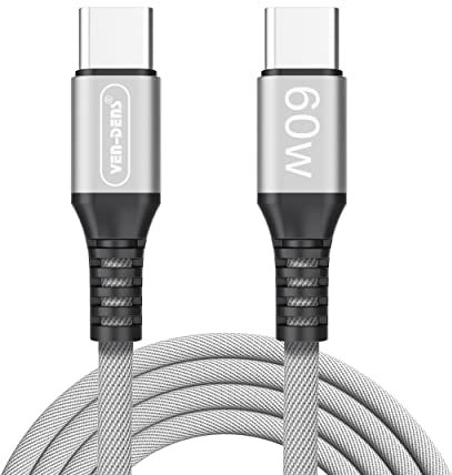 Charger Cable For Samsung Galaxy Tab A11+ A11 S11 S11 Ultra S10 FE S10 FE+ S10 Ultra S10+ A9 A9+ S9 FE S9 S9+ S9 Ultra S9 FE S8 S8+ S8 Ultra, [1.5M, 60W] Nylon Braided USB C Charging Cable (SILVER)