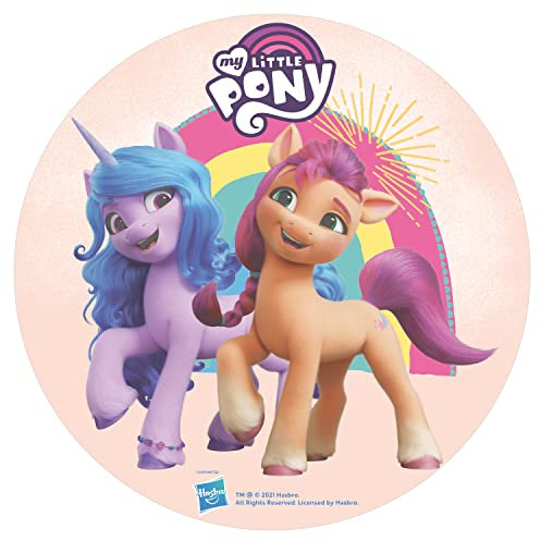 dekora - Essbare Tortendeko für Kinder | My Little Pony Tortenaufleger aus Esspapier - 20 cm
