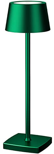 Akku Tischlampe Kabellos, Retro Table Lamp Warme Lichtfarbe Touch Dimmbar, Schutzart IP54 Led Tischleuchte Aufladbar 6000mAh, für Drinnen und Draußen Buffet Restaurant Kaffee Schlafzimmer, Grün