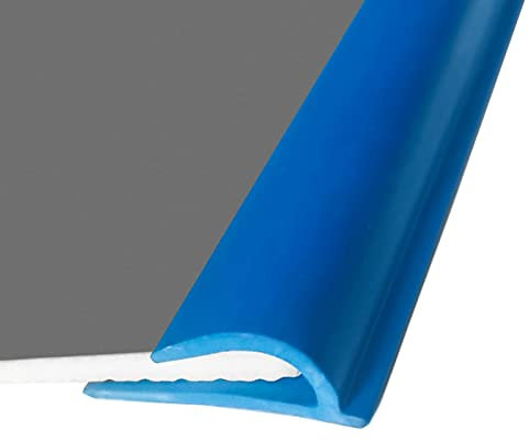 PVC Flexible Edging Trim Strip for Door Floor Mats, Self Adhesive Carpet Threshold Transition Strip for Edge Threshold with a Height Less Than 6mm (Color : Blue, Size : Length 5m/196in)