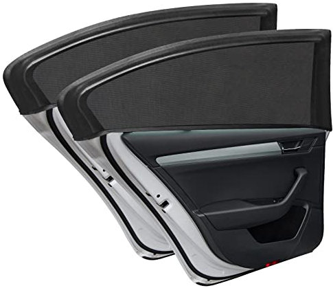 URAQT Parasol Infantil para Ventanas Traseras de Coche, 2pcs, Lateral Doble Tejido, Boquear Rayos UV y Calor y Proteger del Sol a Bebés y Mascotas