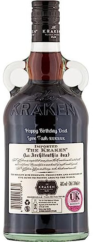 Personalised Bottle of Kraken Black Spiced Rum 70cl (No Gift Box)
