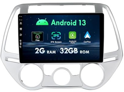 Android 14 Autoradio Passt Für Hyundai I20 2010-2014 - 9 Zoll Mit GPS Navigation - Unterstützung DAB/USB/Carplay/WiFi/4G/MirrorLink/SWC/AUX/Bluetooth/FM/RDS