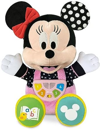Clementoni Disney Baby - Baby Minnie Prime Storie, Peluche Raccontastorie Interattivo per Bambini 12+ Mesi, con 4 Libricini Illustrati, 100% Lavabile, Lingua Italiana, 17852