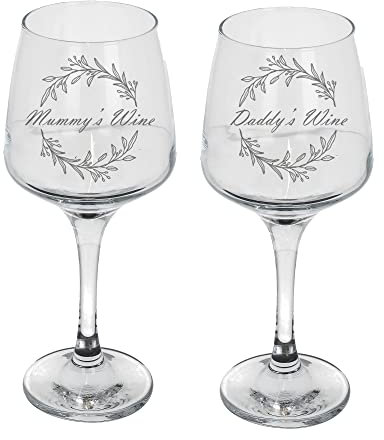 Ensemble cadeau de verres à vin gravés pour maman et papa, cadeaux pour mères, pères, cadeaux à vin pour maman et papa, coffret cadeau de vin fantaisie gravé pour maman et papa
