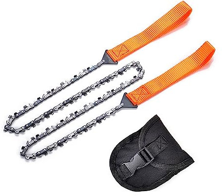 Fexplendid Sega tascabile portatile, pocket chainsaw, survival gadget, outdoor survival: strumento da taglio affidabile per avventure all'aperto e giardinaggio (36in/48teeth/orange nylon strap)