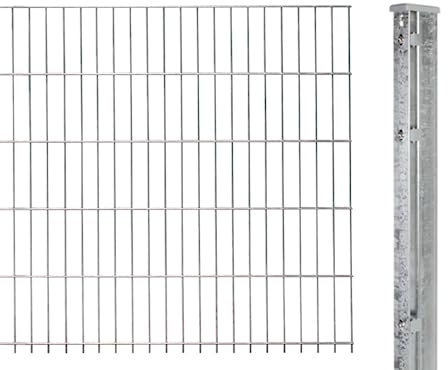 Alberts 645359 Doppelstabmattenzaun als Zaun-Komplettset | verschiedene Längen und Höhen | feuerverzinkt | Höhe 83 cm | Länge 2,5 m
