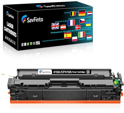 SavFinto 410A Kompatibel für HP Color LaserJet Pro MFP m477fnw M477fdw M377dw M452dn M452nw M452dw M477 M452 M377 - 1 Schwarz Tonerpatrone, 2300 Seiten - SavFinto
