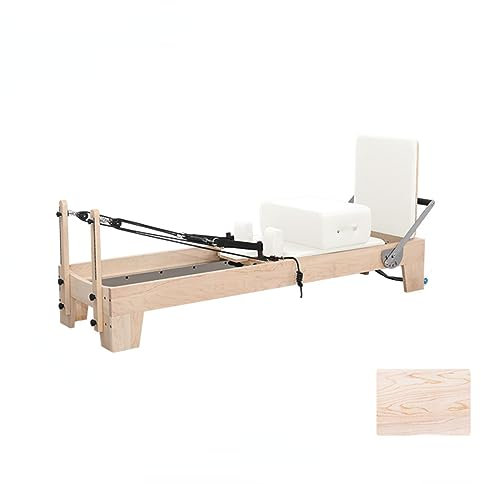 AMCOIN Pilates Reformer Kurzbein-Reformer Aus Gummiholz,geeignet Für Studio Und Zuhause (Weiß)