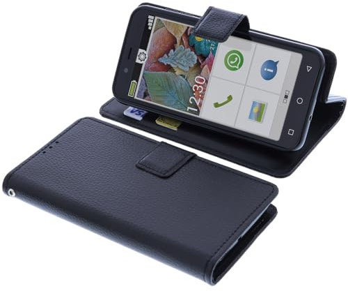 foto-kontor Tasche kompatibel mit Emporia Smart 5 Mini Schutzhülle schwarz Book Style Case Handy Schutz Hülle Buch Wallet Handyhülle Cover Klapphülle Ständer Handytasche