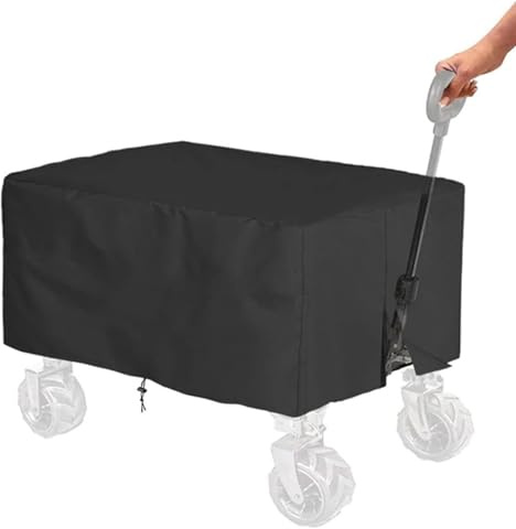 RZXBB Bollerwagen Abdeckung - Wasserdicht Faltbare Gartenwagen Schutzhülle Aus Oxford-Tuch - Staubdichte Winddicht Abdeckung Für Handwagen, Gartenwagen, Transportwagen (97x56x61cm,420D)