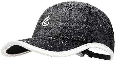 PivotWing Basecap, Regenhut Damen Herren Faltbar Reflektierend Wasserdicht Mütze UPF50+ Zum Wandern Gassigehen Golfen Angeln Baseball Golf Cap Waterproof Hats Rain Hat Schwarz58CM