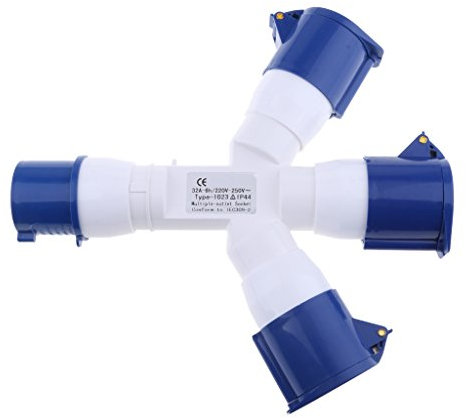 Enchufe industrial de 220 V 32 A de 3 pines, resistente a la intemperie, IP44, edificio 2P+E