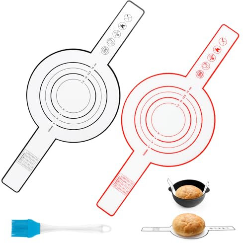 VFANDV Tapis de Cuisson en Silicone, 2 Pièces Tapis de Pâtisserie en Silicone Antidérapant Lavable et Réutilisable, Tapis de Cuisson avec Poignées Extra Longues pour Transvaser la Pâte