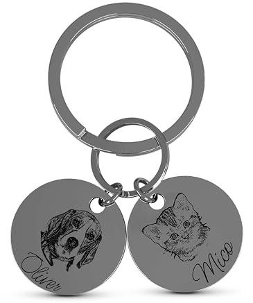 Meinearmbänder Personalisierter Schlüsselanhänger | ⌀25mm | personalisierter Schlüsselanhänger mit Hund Foto | Haustier Schlüsselanhängermit Foto (2)