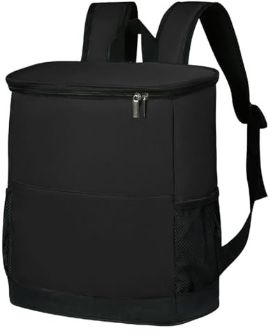 Cooler Backpack Insulated Cooler Bag 24L Backpack Cooler Bag Thermal with Hard Liner, Lightweight Shopping Rucksack Leak-proof Picnic Backpack Perfectly Fit for Beach/Work/Camping/Hiking (Black)
