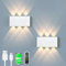 Akku Wandlampe, mit Fernbedienung Touch Control Schalter LED Magnetisch Akku Wandleuchte 5200mAh Kabellose Wandlampe 3 Modi Helligkeitsstufen, ideal für Loft Flur Schlafzimmer (2pcs Weiß)