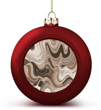 Interessante Weihnachtskugel-Dekorationen, wunderschön taupe und weiß, bedruckte Dekorationen, Feiertagsparty, Heimdekoration, Weihnachtskugel-Dekorationen, hängende Anhänger