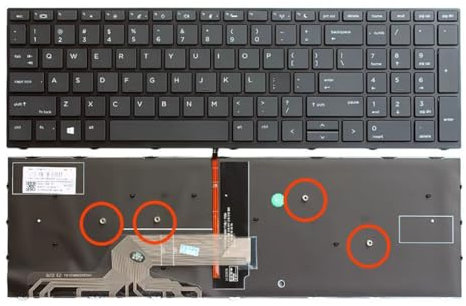 New Keyboard Replacement with Backlit Frame for HP Probook 450 G5 / 455 G5 / 470 G5 L01028-001 US