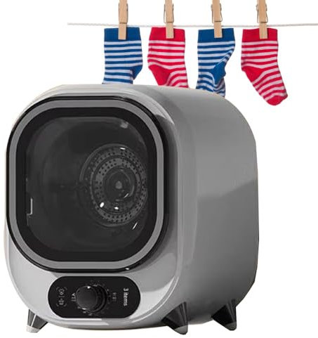 ELIKBH Mini Sèche Linge, Sèche-Linge Portable Mini essoreuse, 5 Modes de séchage, Charge de 0,8 kg, Mini Sèche-Linge Portable, Mini-Sèche-Linge, pour Utilisation sur comptoir ou Mural(White)