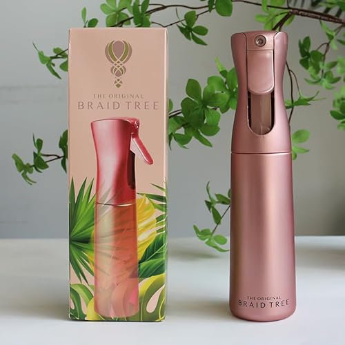 The OG Spray Bottle for Hair - 300ml Plastic Continuous Spray Bottle with Ultra Fine Mist Spray for Hairstyling, Barbers, Salons, Cleaning, Plants, Versatile Spray Bottles - The Braid Tree (Rose Gold)