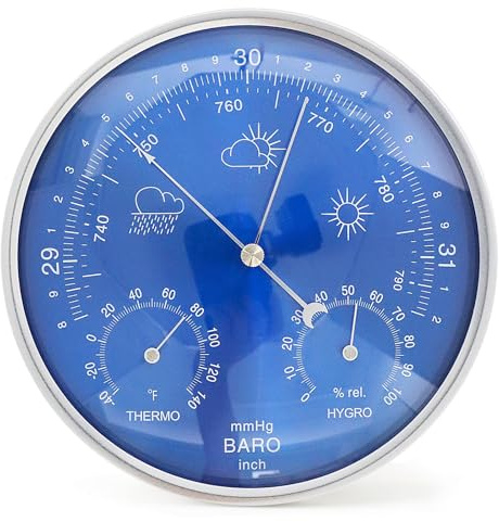 Traditional Weather Station Indoor,3-in-1 Barometer Thermometer Hygrometer