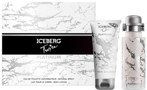 Iceberg Twice Platinum Geschenkbox für Damen, Eau De Toilette, Spray 125 ml und feuchtigkeitsspendende und parfümierte Körpermilch 100 ml