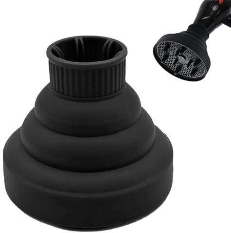 Diffusor Haar Universal,Diffusor Aufsatz Föhn,Faltbares,Tragbar,Für Lockiges Oder Welliges Haarstyling(Schwarz)