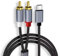 Type C to 2 RCA Cable:Gold-Plated Audio Cable for USB-C Devices and RCA Systems – HiFi Stereo Sound with Shielded Core – Home Theater Car Amplifier DJ Mixer Use – Ideal for Musicians, Audiophiles