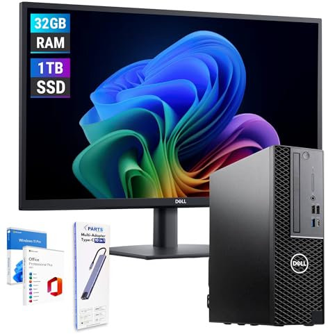 Dell Kompletter PC für professionelles Büro i9 9900 bis zu 5 GHz - Monitor 27 Zoll FHD 32 GB RAM 1 Tera SSD - Usb-c - Win 11 Pro Office 2021 Pro Garantie 36 Monate