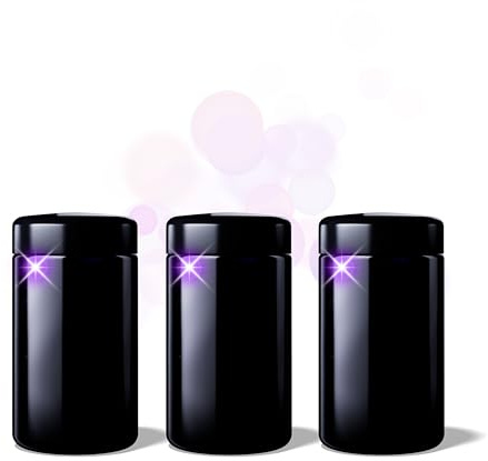 ANCEVIA edles Violettglas Vorratsglas 200 ml – 3er Set (58/400) luftdichte Vorratsdose mit Deckel | Miron Aufbewahrungsgläser, Glasbehälter mit Deckel für z.B. Gewürze, Samen, Tee & Kräuter