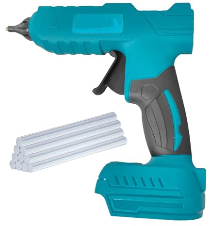 Akku Heißklebepistole mit 10 Heißklebestift, Ersatz für Makita 18V BL1830,Heißklebepistole Kabellos für Handwerk, DIY und Reparatur (Ohne Batterie)