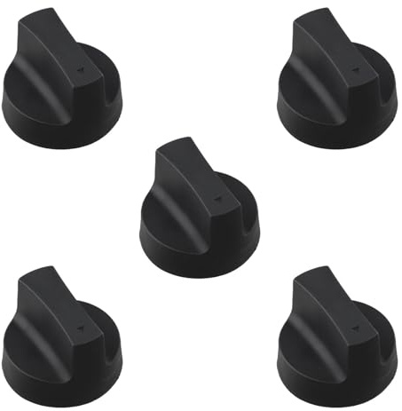 5 pezzi 50 mm manopole interruttori rotativi for fornelli a gas manopole di controllo for fornelli a gas parti del bruciatore da cucina for piano di lavoro(Black)
