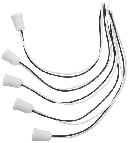 FONDOTIN Douilles E12 Design Élégant Conductivité Électrique Stable Lot de 5 avec Cordon Blanc en Plastique pour Bureau et Espaces de Repas