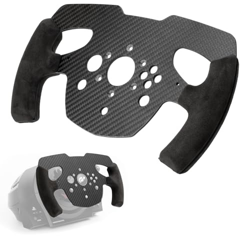 sciuU Carbon Fiber Rim Mod compatible with Thrustmaster T300 RS/GT | 4mm Carbon Fiber, 300g ultra-light for sharper FFB. Microfiber leather grips. DIY compatible with Thrustmaster wheels.